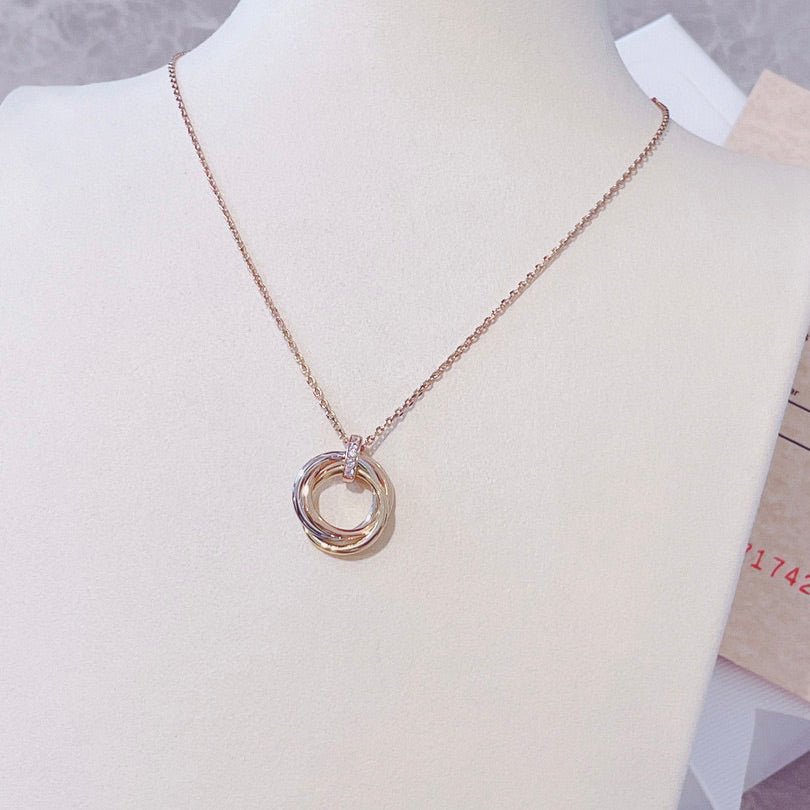 [Lucky Star]TRINITY NECKLACE GOLD  DIAMONDS
