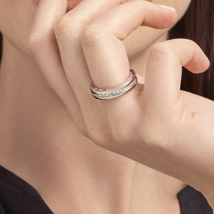 [Lucky Star]ZERO 1 ONE-BAND PAVED DIAMONDS ON THE SPIRAL RING