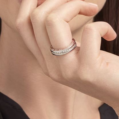 [Lucky Star]ZERO 1 ONE-BAND PAVED DIAMONDS ON THE SPIRAL RING