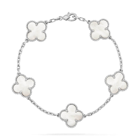 [Lucky Star]CLOVER SILVER MOP 5 MOTIF BRACELET