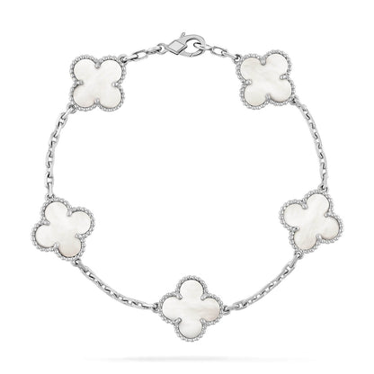 [Lucky Star]CLOVER SILVER MOP 5 MOTIF BRACELET