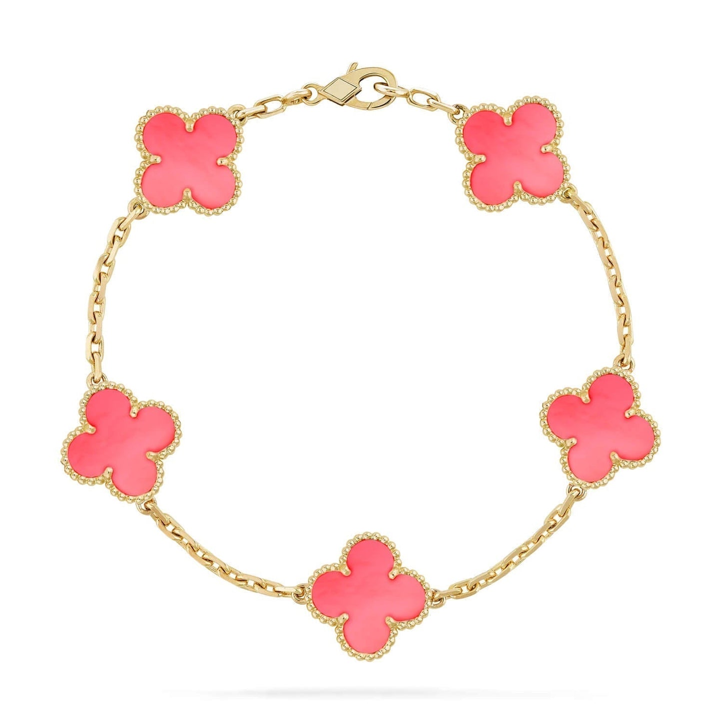 [Lucky Star]CLOVER 5 PINK MOP BRACELET