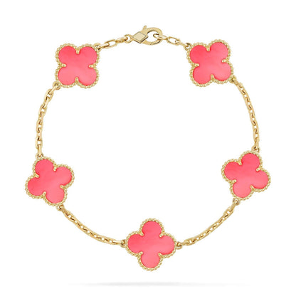 [Lucky Star]CLOVER 5 PINK MOP BRACELET