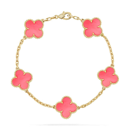 [Lucky Star]CLOVER 5 PINK MOP BRACELET