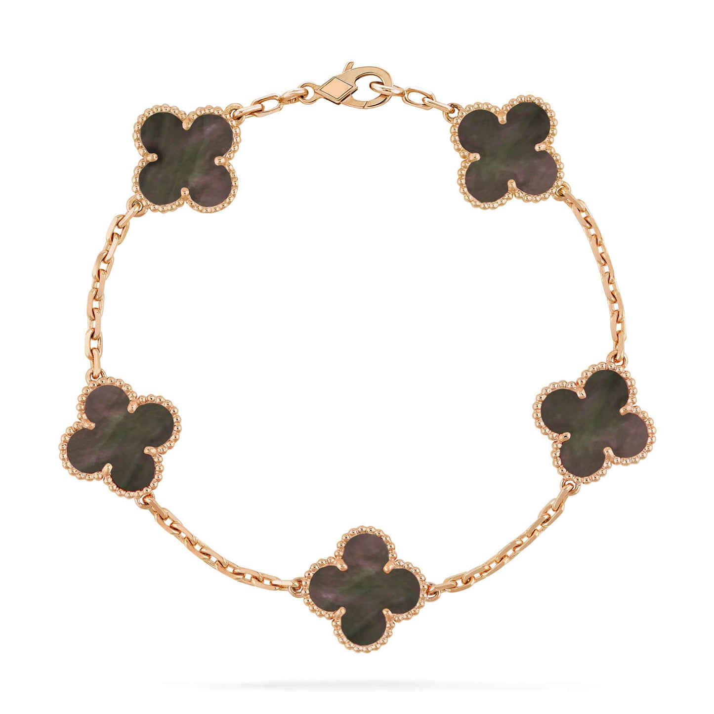 [Lucky Star]CLOVER 5 MOTIF GRAY MOP  BRACELET
