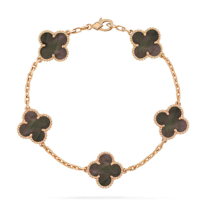 [Lucky Star]CLOVER 5 MOTIF GRAY MOP  BRACELET