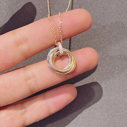 [Lucky Star]TRINITY NECKLACE GOLD  DIAMONDS