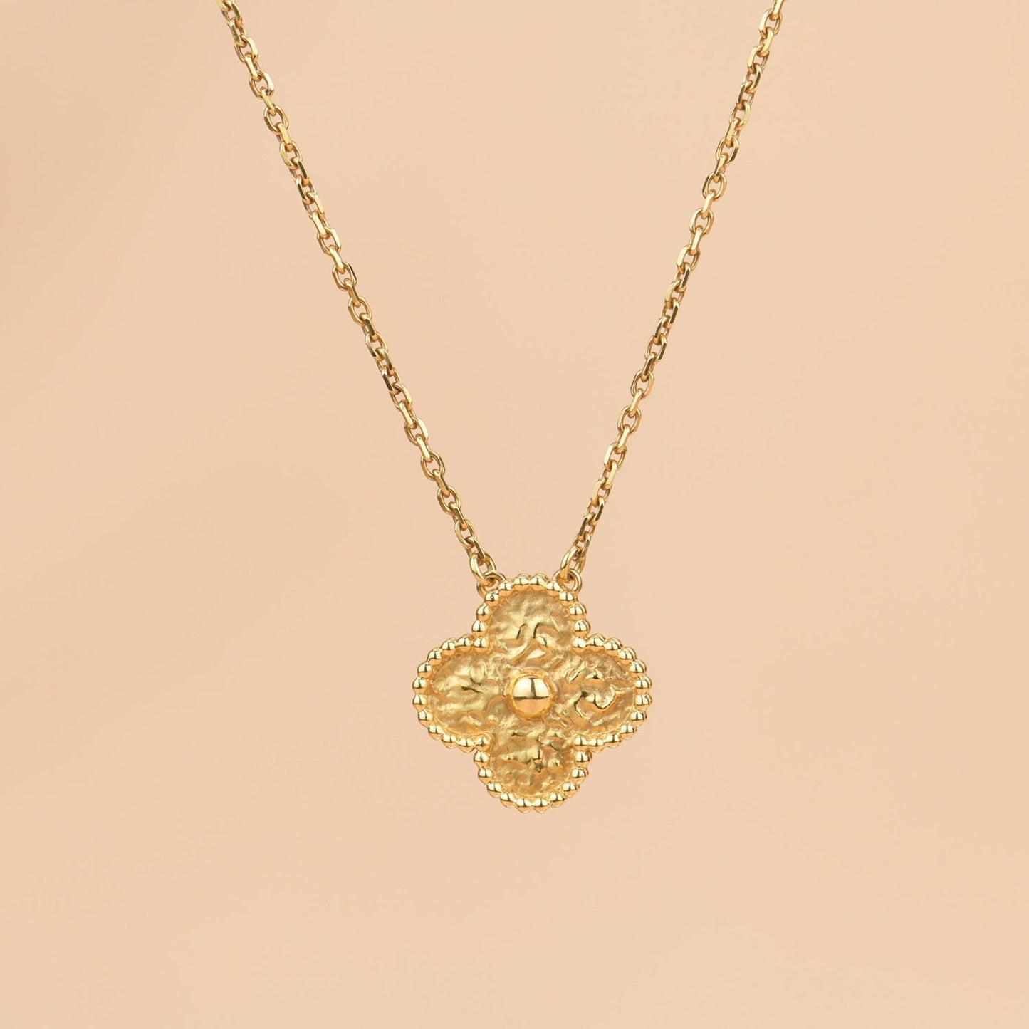 [Lucky Star]CLOVER 15MM  BRONZING NECKLACE
