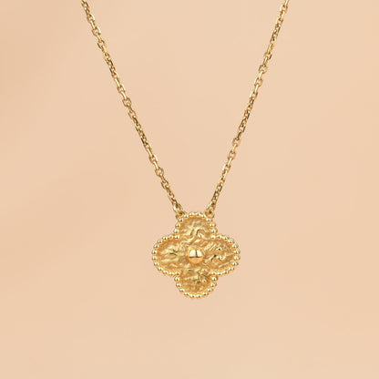 [Lucky Star]CLOVER 15MM  BRONZING NECKLACE
