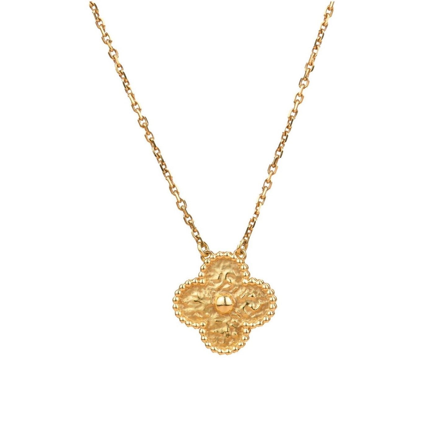 [Lucky Star]CLOVER 15MM  BRONZING NECKLACE