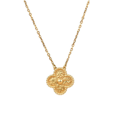 [Lucky Star]CLOVER 15MM  BRONZING NECKLACE