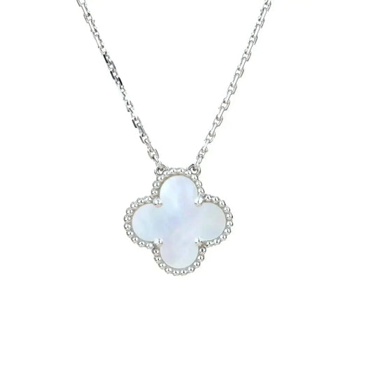 [Lucky Star]CLOVER  15MM WHITE MOTHER-OF-PEARL SILVER