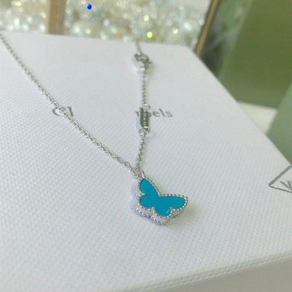[Lucky Star]BUTTERFLY TURQUOISE BUTTERFLY BRACELET SILVER