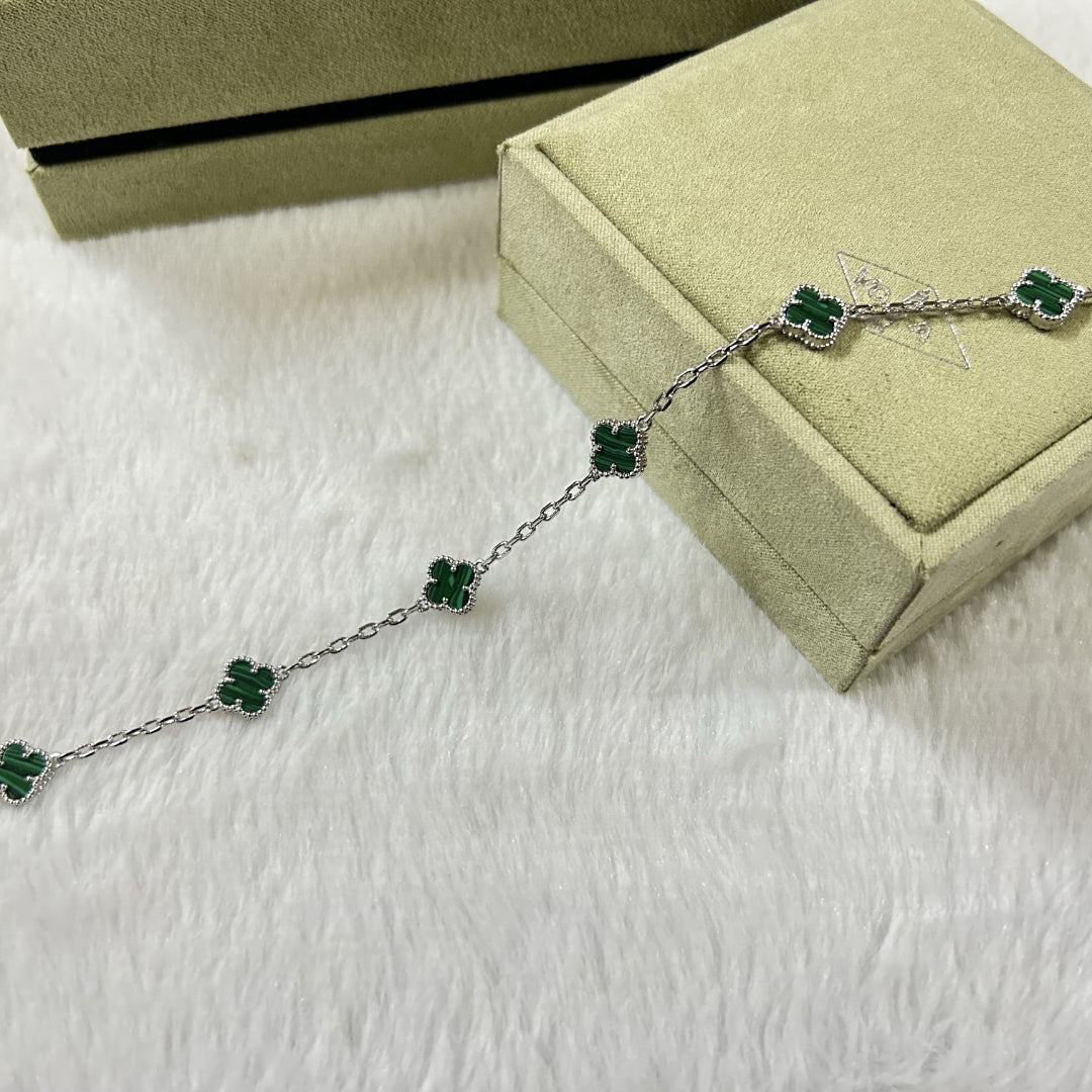 [Lucky Star]CLOVER 6 MOTIF MALACHITE BRACELET