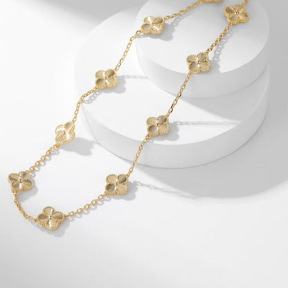 [Lucky Star]CLOVER 10 MOTIFS LASER NECKLACE