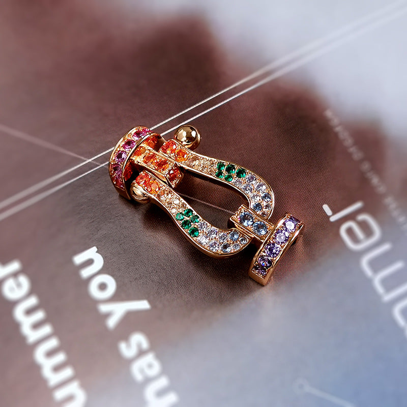[Lucky Star]FORCE LARGE HORSESHOE  COLORED DIAMOND BRACELET ROSE GOLD