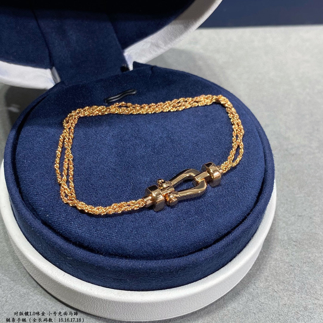[Lucky Star]FORCE SMALL HORSESHOE  DIAMOND CHAIN ROPE BRACELET