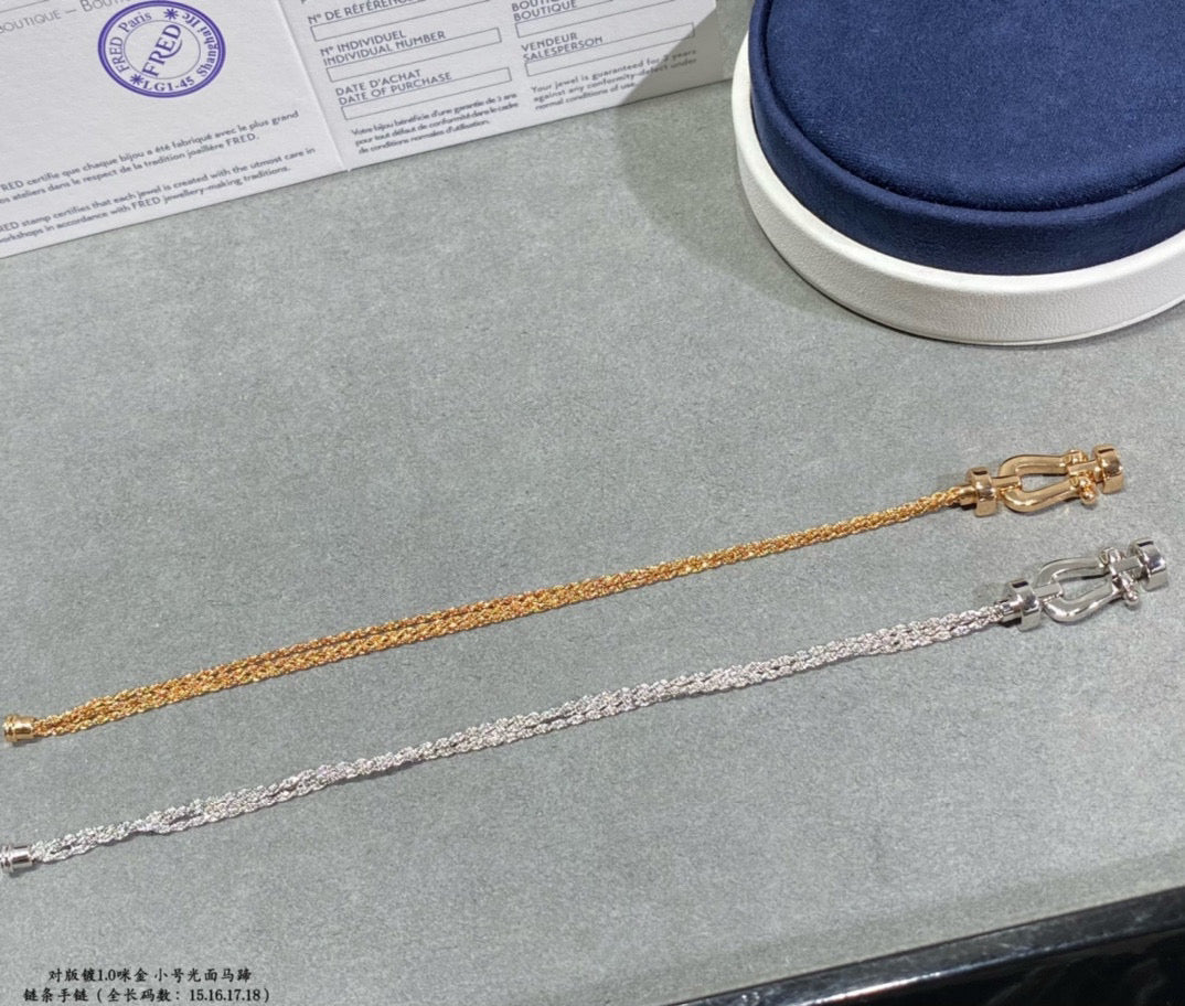 [Lucky Star]FORCE SMALL HORSESHOE  DIAMOND CHAIN ROPE BRACELET