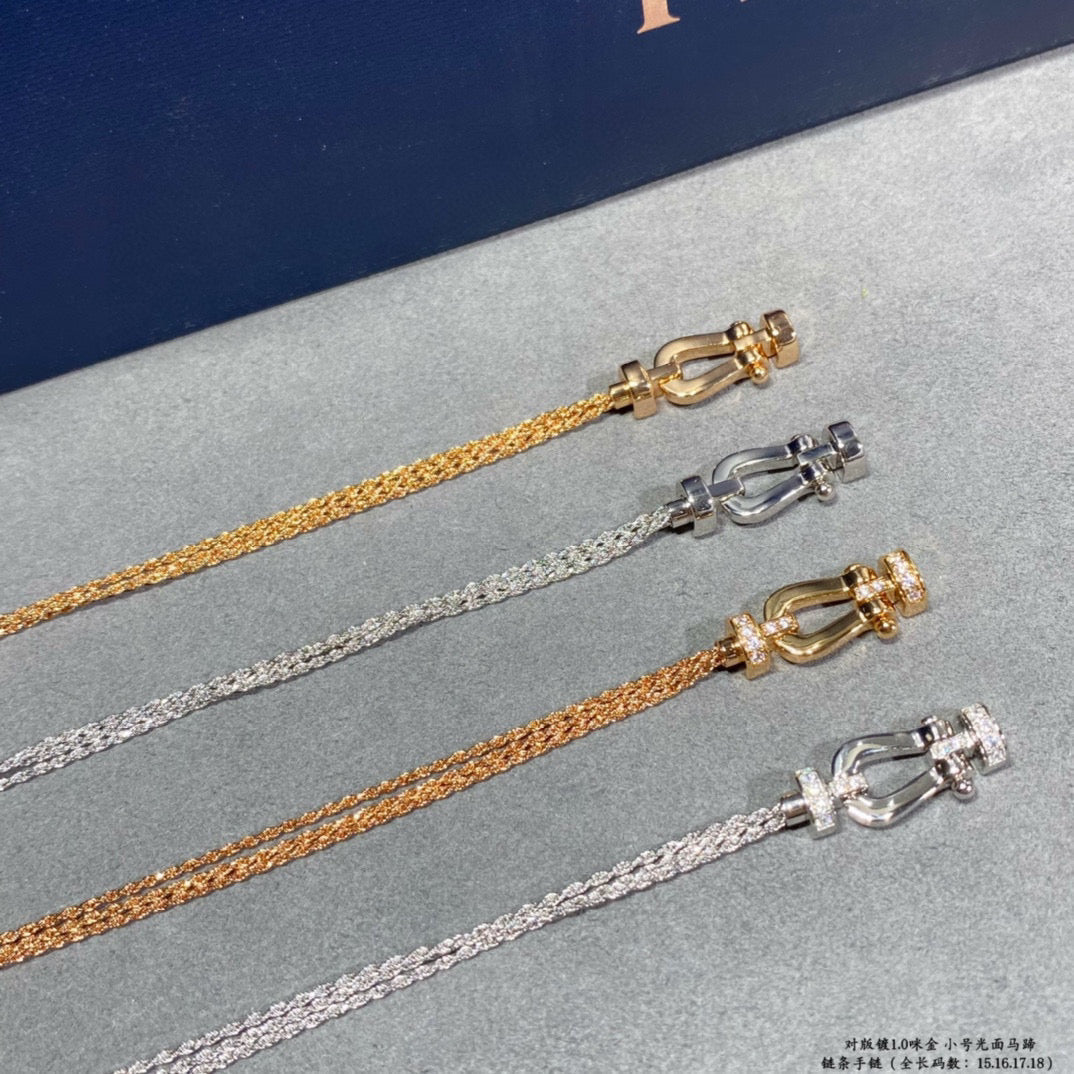 [Lucky Star]FORCE SMALL HORSESHOE  DIAMOND CHAIN ROPE BRACELET