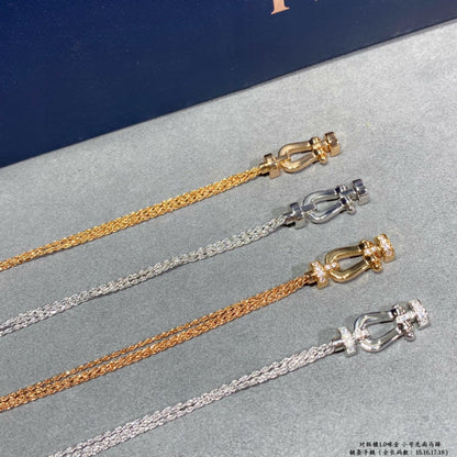 [Lucky Star]FORCE SMALL HORSESHOE  DIAMOND CHAIN ROPE BRACELET