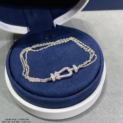 [Lucky Star]FORCE SMALL HORSESHOE  DIAMOND CHAIN ROPE BRACELET