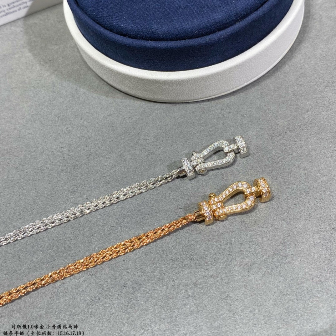 [Lucky Star]FORCE SMALL HORSESHOE  DIAMOND CHAIN ROPE BRACELET
