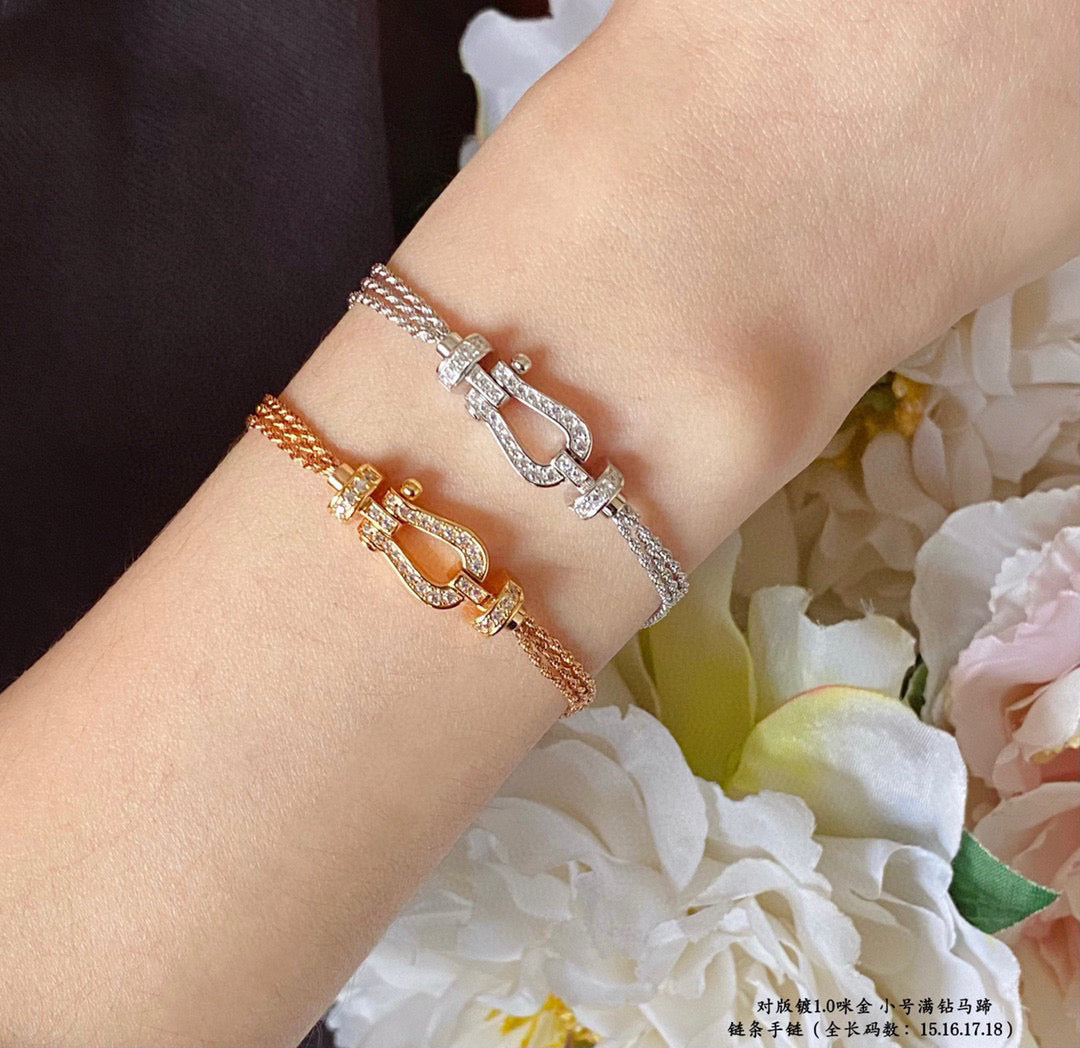 [Lucky Star]FORCE SMALL HORSESHOE  DIAMOND CHAIN ROPE BRACELET