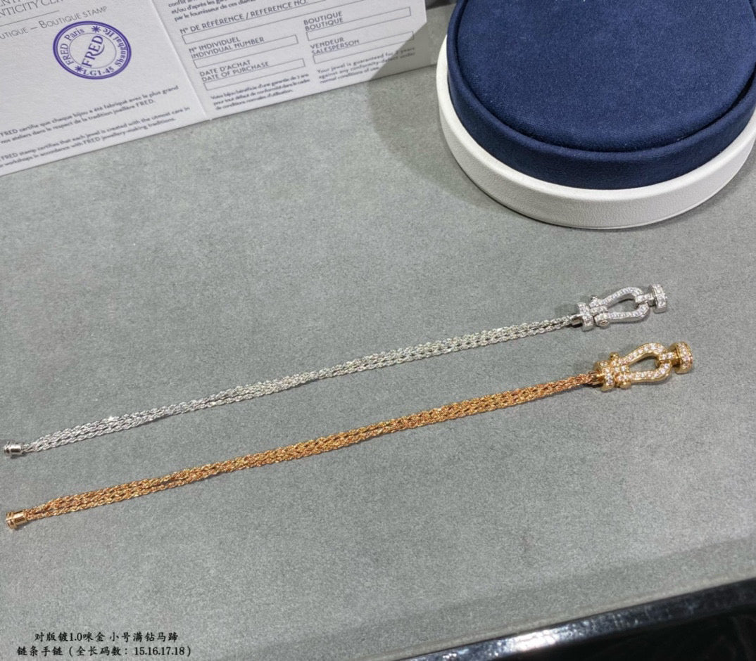 [Lucky Star]FORCE SMALL HORSESHOE  DIAMOND CHAIN ROPE BRACELET