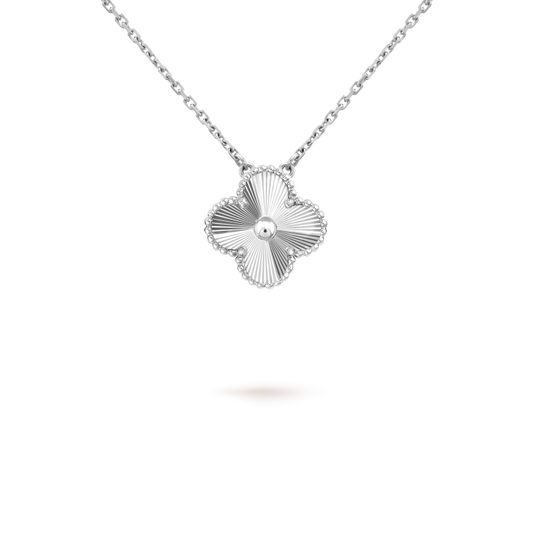 [Lucky Star]CLOVER 15MM LASER NECKLACE SILVER