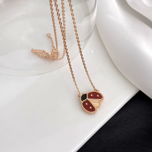 [Lucky Star]LUCKY  CARNELIANS LADYBUG NECKLACE