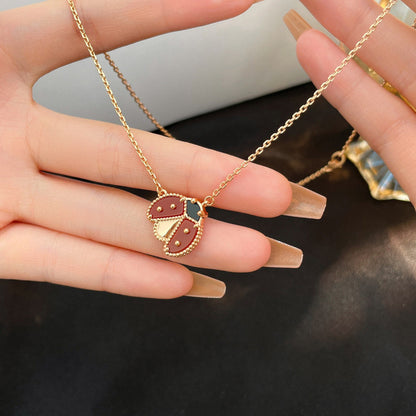 [Lucky Star]LUCKY  CARNELIANS LADYBUG NECKLACE
