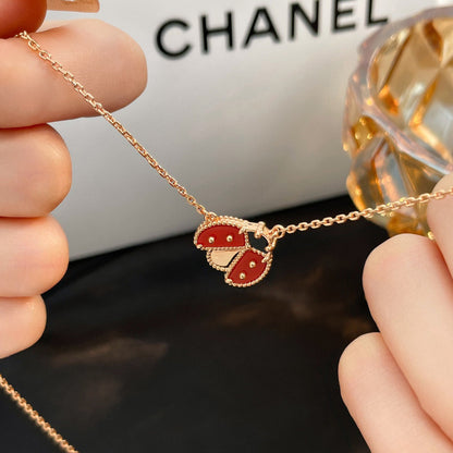 [Lucky Star]LUCKY  CARNELIANS LADYBUG NECKLACE