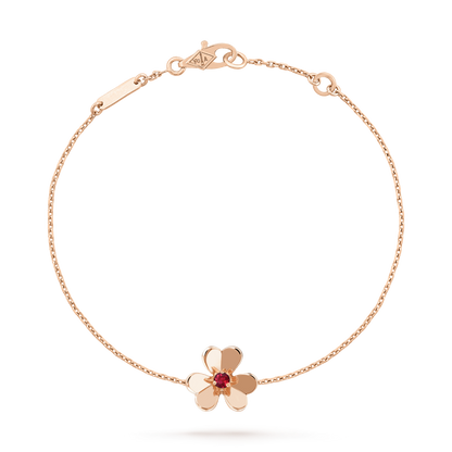 [Lucky Star]FRIVOLE GOLD FLOWER PINK MALACHITE BRACELET