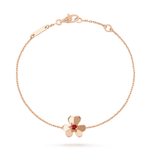 [Lucky Star]FRIVOLE GOLD FLOWER PINK MALACHITE BRACELET