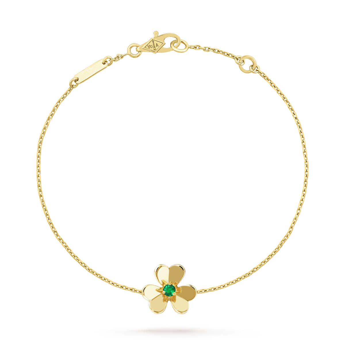 [Lucky Star]FRIVOLE GOLD FLOWER PINK MALACHITE BRACELET