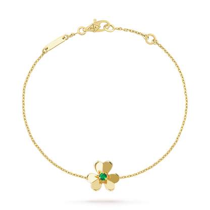 [Lucky Star]FRIVOLE GOLD FLOWER PINK MALACHITE BRACELET