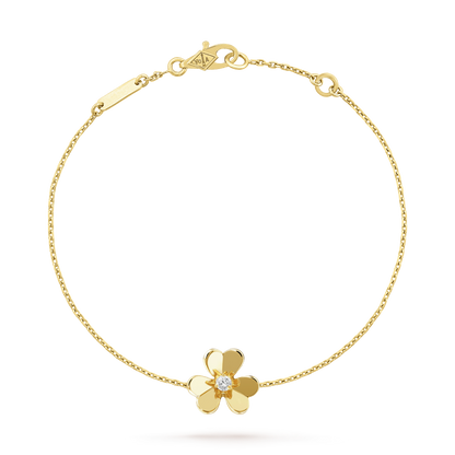 [Lucky Star]FRIVOLE GOLD FLOWER PINK MALACHITE BRACELET