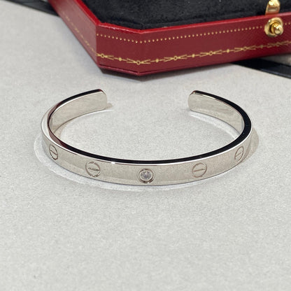 [Lucky Star]LOVE BRACELET 6.1MM 1 DIAMOND OPEN CUFF