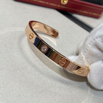 [Lucky Star]LOVE BRACELET 6.1MM 1 DIAMOND OPEN CUFF