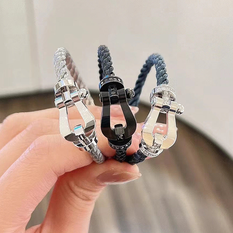 [Lucky Star]FORCE LARGE HORSESHOE NO DIAMOND BRACELET SILVER
