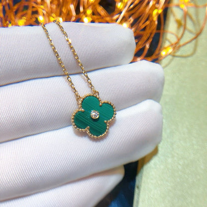 [Lucky Star]CLOVER 15MM DIAMOND TURQUOISE NECKLACE