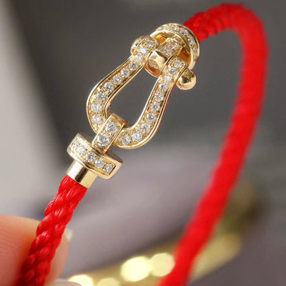 [Lucky Star]FORCE LARGE HORSESHOE FULL DIAMOND BRACELET SILVER