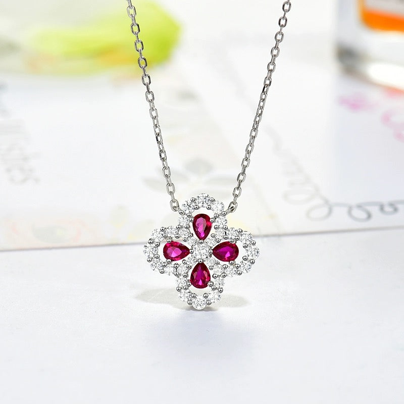 [Lucky Star]LOOP NECKLACE FULL MOTIF DIAMOND 16MM MULTIPLE COLORS