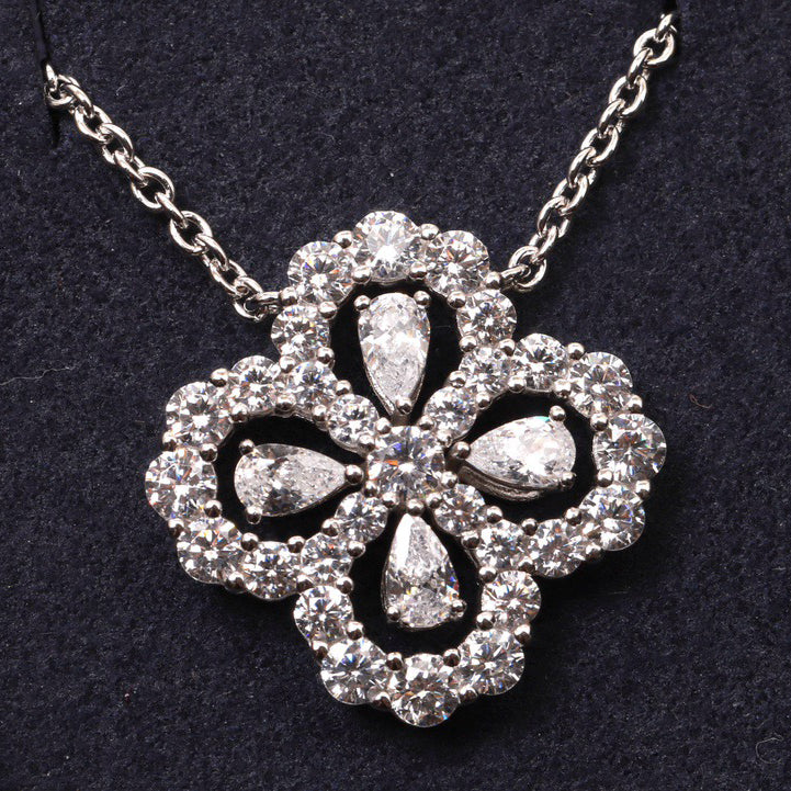[Lucky Star]LOOP NECKLACE FULL MOTIF DIAMOND 16MM MULTIPLE COLORS