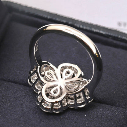 [Lucky Star]LOOP RING FULL MOTIF DIAMOND 16MM SILVE