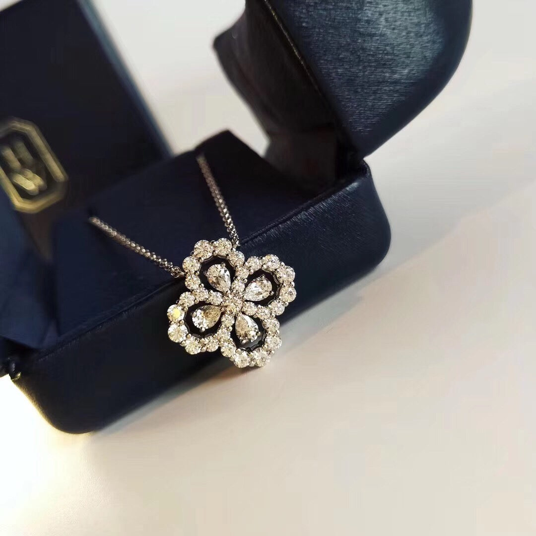[Lucky Star]LOOP NECKLACE FULL MOTIF DIAMOND 16MM MULTIPLE COLORS