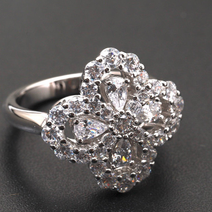 [Lucky Star]LOOP RING FULL MOTIF DIAMOND 16MM SILVE