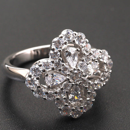 [Lucky Star]LOOP RING FULL MOTIF DIAMOND 16MM SILVE