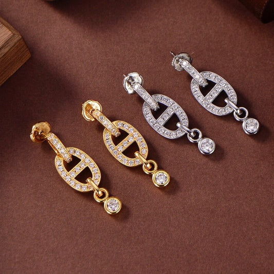[Lucky Star]HM CHAINE DIAMOND EARRINGS