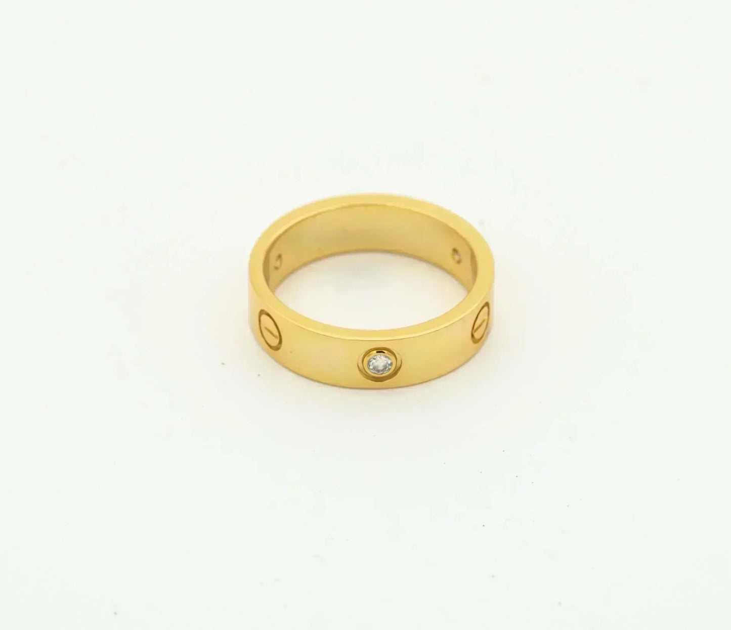 [Lucky Star]LOVE RING 4MM 1 DIAMOND GOLD